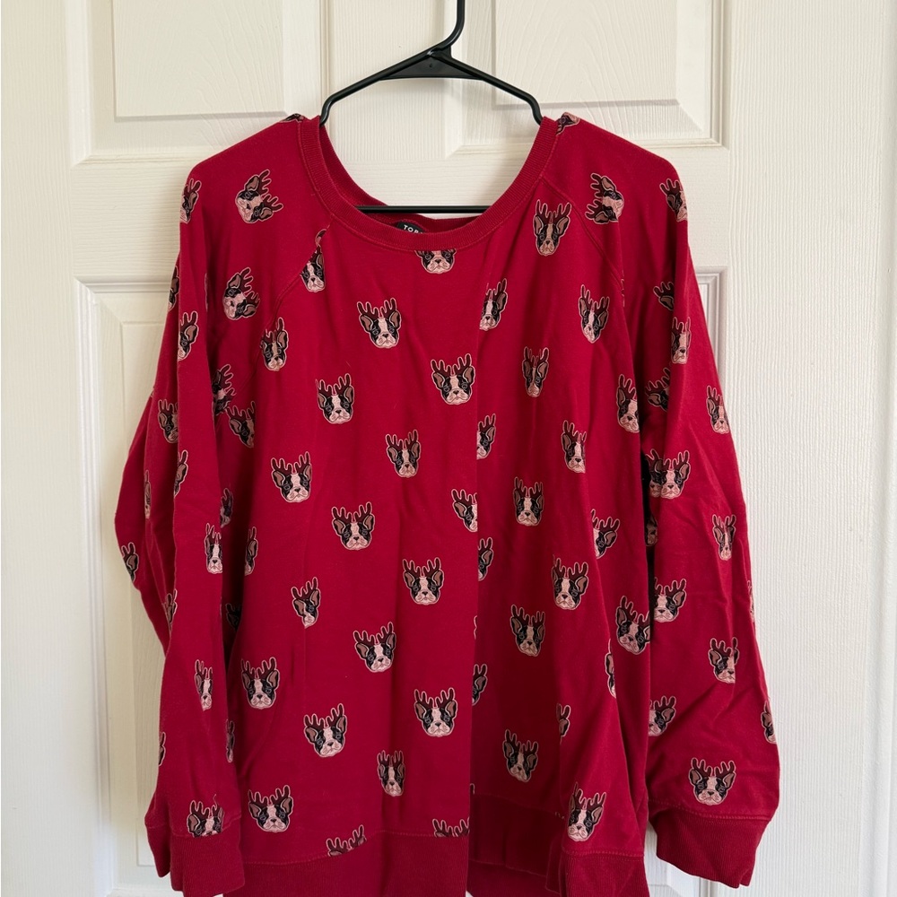 Torrid French Bulldog Reindeer Christmas Sweatshirt